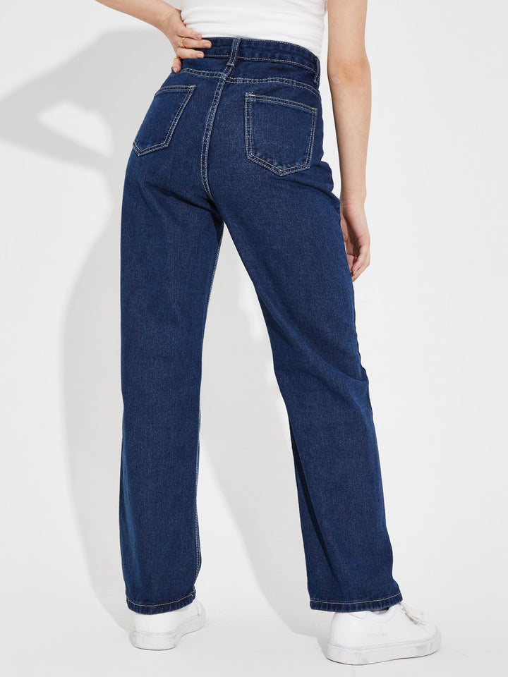 Women’s High Waist Wide Leg Jeans | Sky Denim Baggy Loose Fit Full Length Jeans for Women &amp; Girls | Casual Everyday Wear