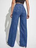 Women’s High Waist Wide Leg Jeans | Sky Denim Baggy Loose Fit Full Length Jeans for Women &amp; Girls | Casual Everyday Wear