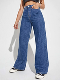 Women’s High Waist Wide Leg Jeans | Sky Denim Baggy Loose Fit Full Length Jeans for Women &amp; Girls | Casual Everyday Wear