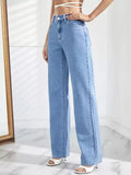 Women’s High Waist Wide Leg Jeans | Sky Denim Baggy Loose Fit Full Length Jeans for Women &amp; Girls | Casual Everyday Wear
