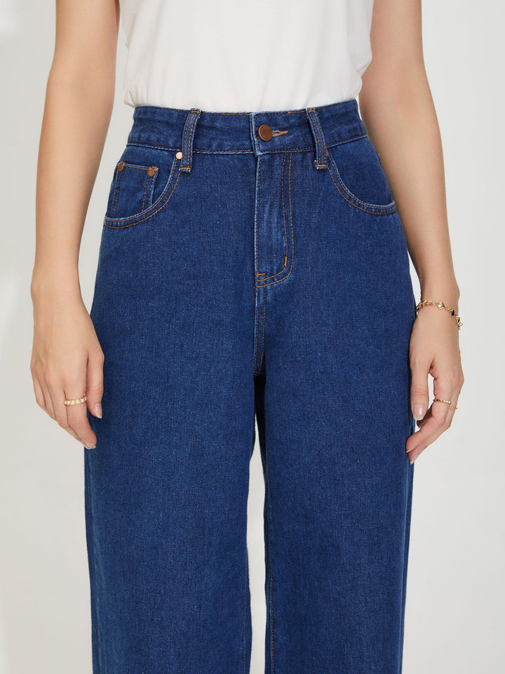 Women’s High Waist Wide Leg Jeans | Sky Denim Baggy Loose Fit Full Length Jeans for Women &amp; Girls | Casual Everyday Wear