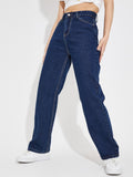 Women’s High Waist Wide Leg Jeans | Sky Denim Baggy Loose Fit Full Length Jeans for Women &amp; Girls | Casual Everyday Wear