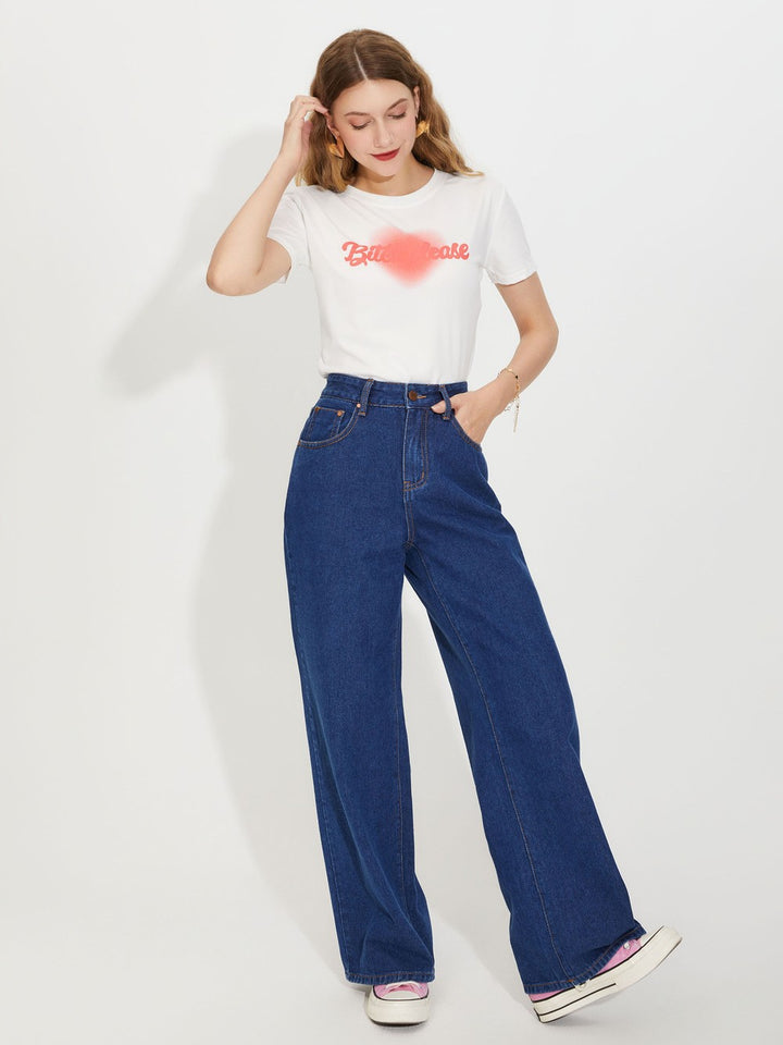Women’s High Waist Wide Leg Jeans | Sky Denim Baggy Loose Fit Full Length Jeans for Women &amp; Girls | Casual Everyday Wear