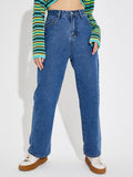 Women’s High Waist Wide Leg Jeans | Sky Denim Baggy Loose Fit Full Length Jeans for Women &amp; Girls | Casual Everyday Wear