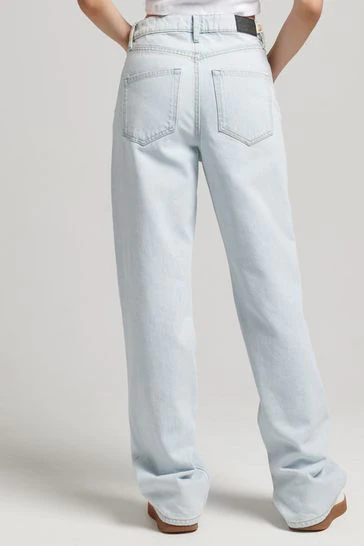 Women’s High Waist Wide Leg Jeans | Sky Denim Baggy Loose Fit Full Length Jeans for Women & Girls | Casual Everyday Wear