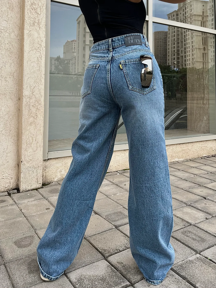 Women’s High Waist Wide Leg Jeans | Sky Denim Baggy Loose Fit Full Length Jeans for Women &amp; Girls | Casual Everyday Wear