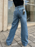 Women’s High Waist Wide Leg Jeans | Sky Denim Baggy Loose Fit Full Length Jeans for Women &amp; Girls | Casual Everyday Wear