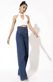 Women’s High Waist Wide Leg Jeans | Sky Denim Baggy Loose Fit Full Length Jeans for Women &amp; Girls | Casual Everyday Wear