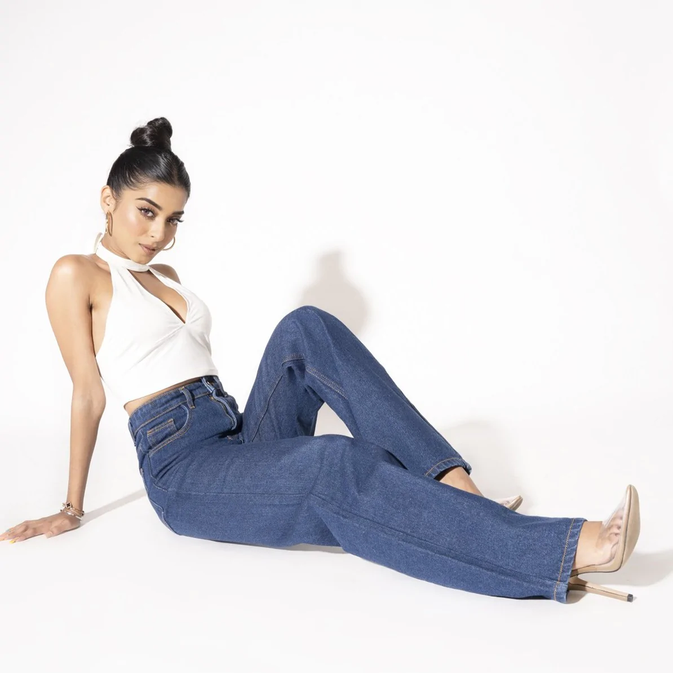 Women’s High Waist Wide Leg Jeans | Sky Denim Baggy Loose Fit Full Length Jeans for Women &amp; Girls | Casual Everyday Wear
