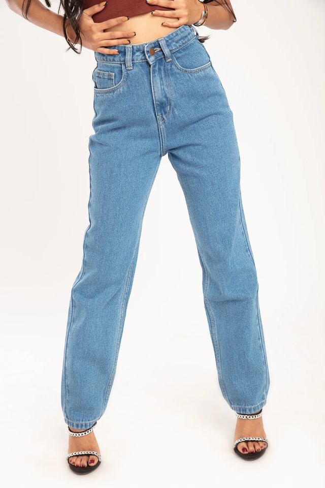 Women’s High Waist Wide Leg Jeans | Sky Denim Baggy Loose Fit Full Length Jeans for Women &amp; Girls | Casual Everyday Wear