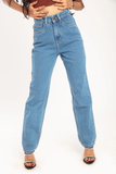 Women’s High Waist Wide Leg Jeans | Sky Denim Baggy Loose Fit Full Length Jeans for Women &amp; Girls | Casual Everyday Wear