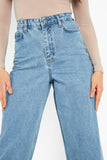 Women’s High Waist Wide Leg Jeans | Sky Denim Baggy Loose Fit Full Length Jeans for Women & Girls | Casual Everyday Wear