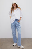 Women’s High Waist Wide Leg Jeans | Sky Denim Baggy Loose Fit Full Length Jeans for Women & Girls | Casual Everyday Wear