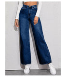 Women’s High Waist Wide Leg Jeans | Sky Denim Baggy Loose Fit Full Length Jeans for Women &amp; Girls | Casual Everyday Wear