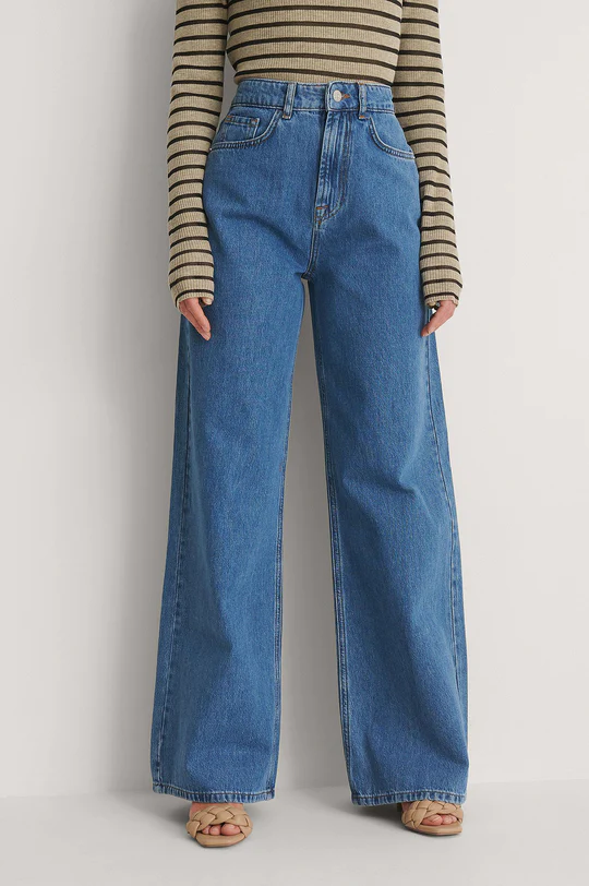 Women’s High Waist Wide Leg Jeans | Sky Denim Baggy Loose Fit Full Length Jeans for Women &amp; Girls | Casual Everyday Wear